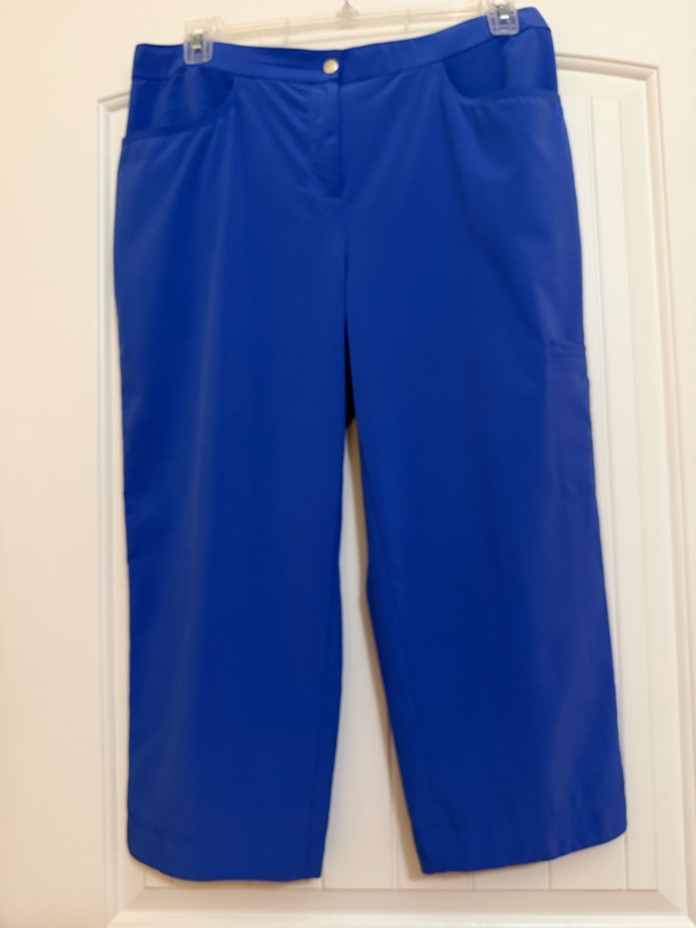 Chico's Weekends by Chicos Blue Croppee Snap Pants Sz 2R